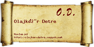 Olajkár Detre névjegykártya
